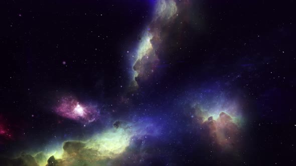 Space Intro Flying into Galaxy through Stars and Nebulas