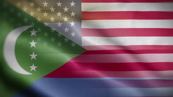 USA Comoros Flag Loop Background 4K