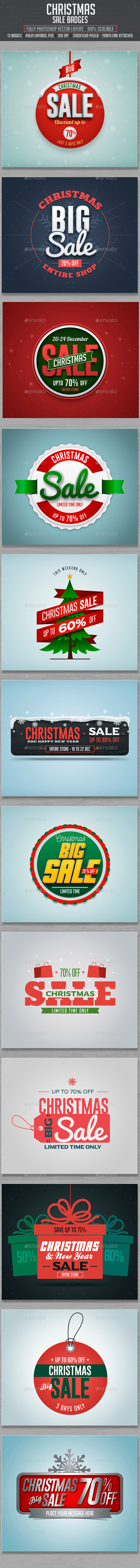 Christmas Sale Badges - Badges & Stickers Web Elements
