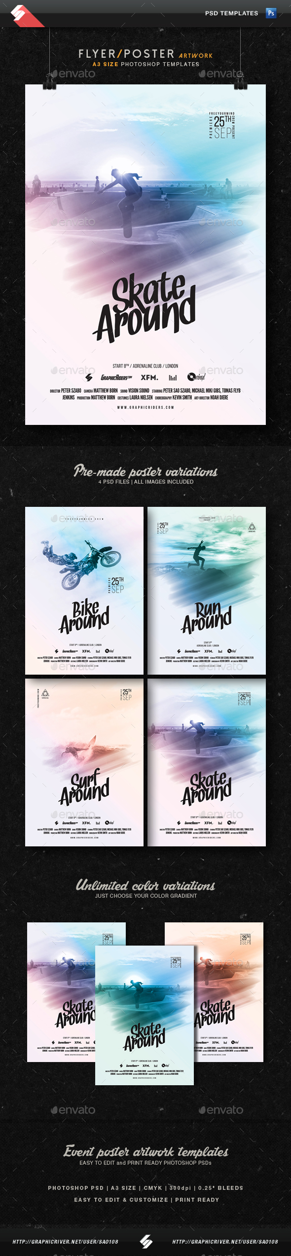 Active Life - Movie, Event Flyer Template A3 - Sports Events