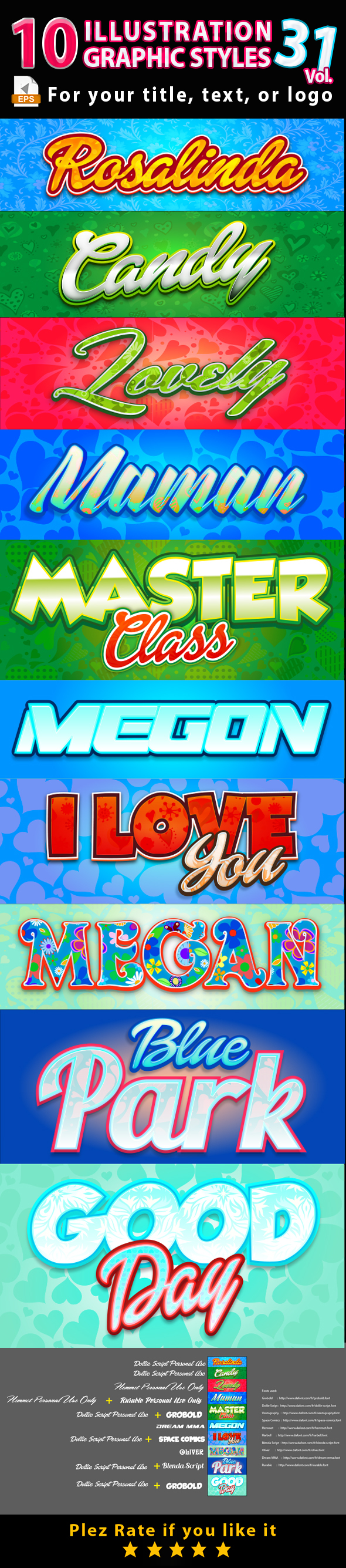 10 Illustrator Graphic Styles Vol.31 - Styles Illustrator