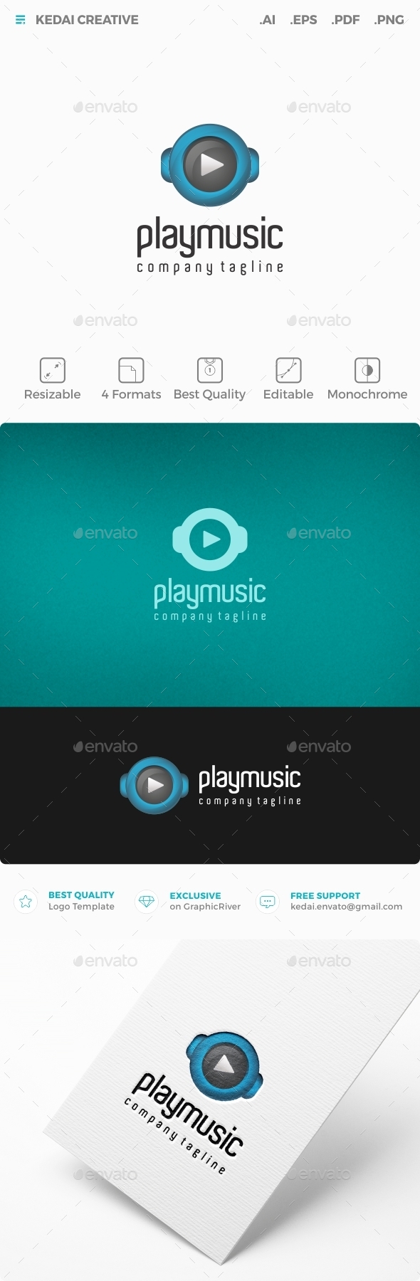 Play Music - Symbols Logo Templates