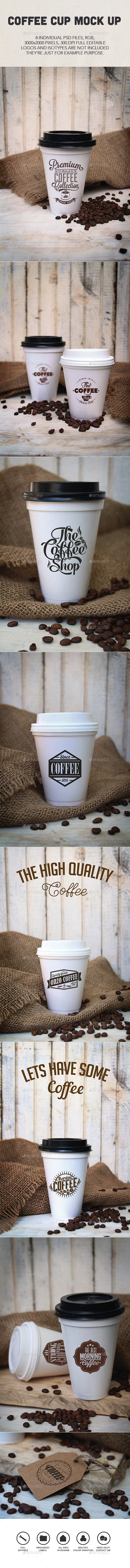 Coffee Cup Logo Mock Ups - Product Mock-Ups Graphics