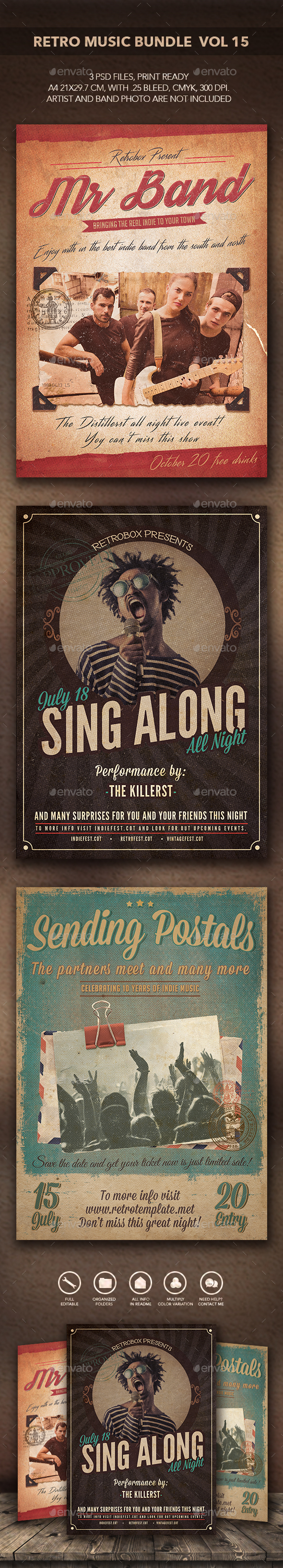 Retro Music Bundle vol 15 - Events Flyers