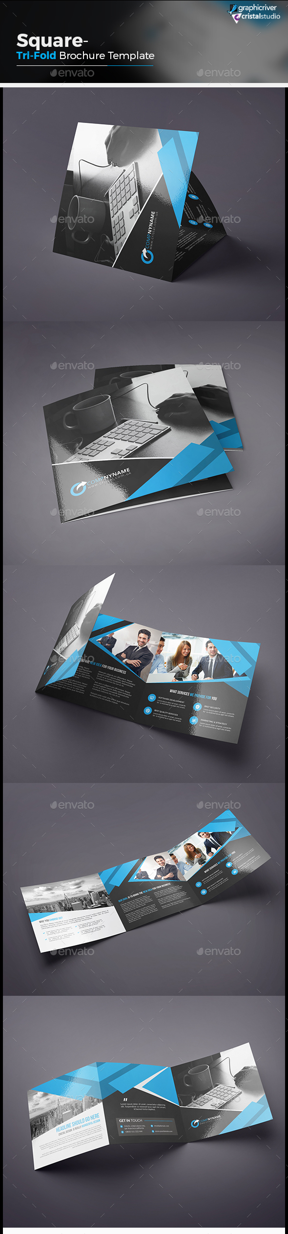 Square Tri-fold Brochure - Corporate Brochures