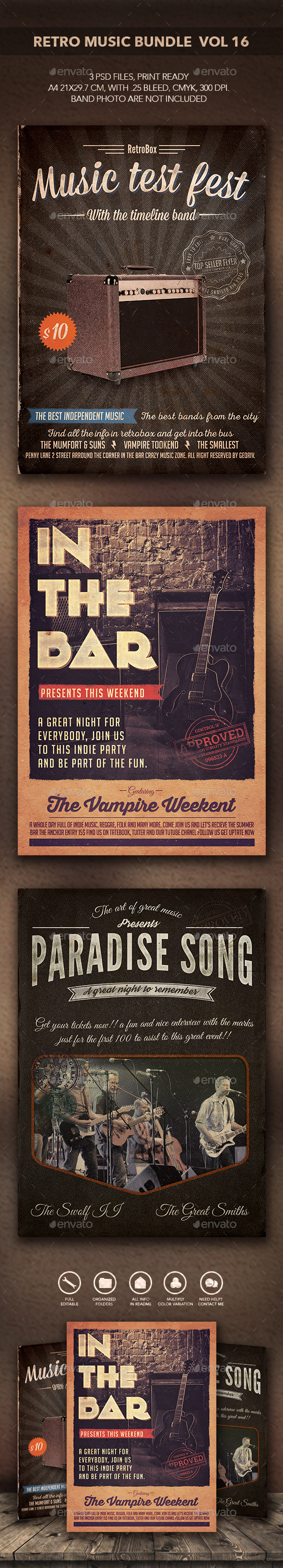 Retro Music Bundle vol 16 - Events Flyers