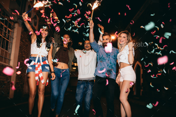 Group of people having a party - Stock Photo - Images