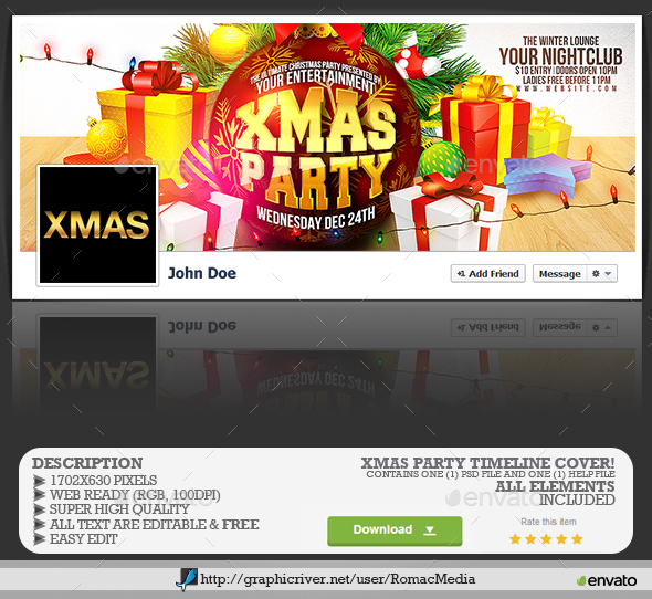 Xmas Party Facebook Timeline Cover - Facebook Timeline Covers Social Media