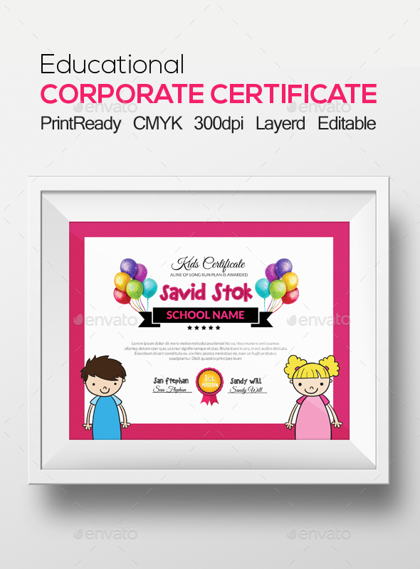 Kids Certificate and Diploma Template - Certificates Stationery