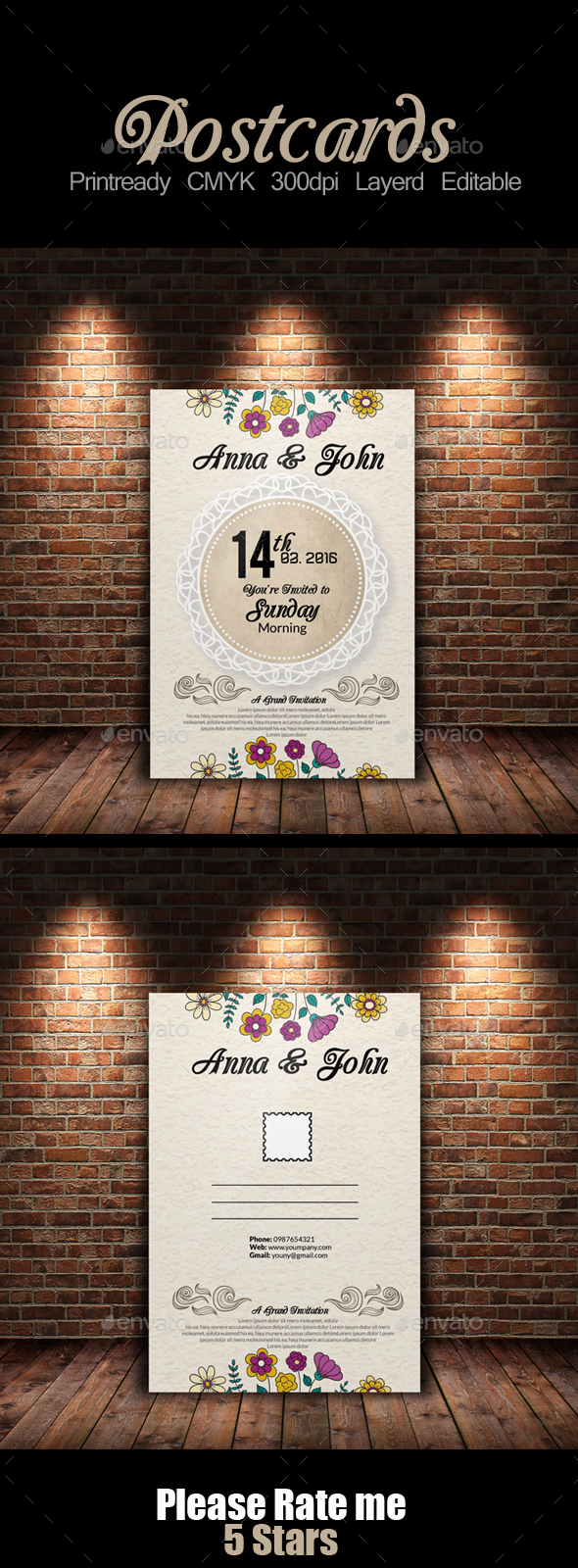 Wedding Post Cards Template - Weddings Cards & Invites