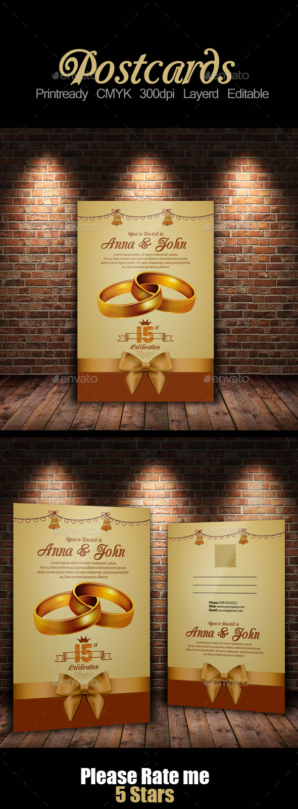 Wedding Postcard Template - Weddings Cards & Invites