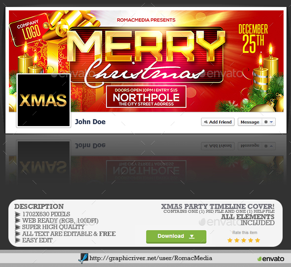 Merry Christmas Facebook Timeline Cover - Facebook Timeline Covers Social Media