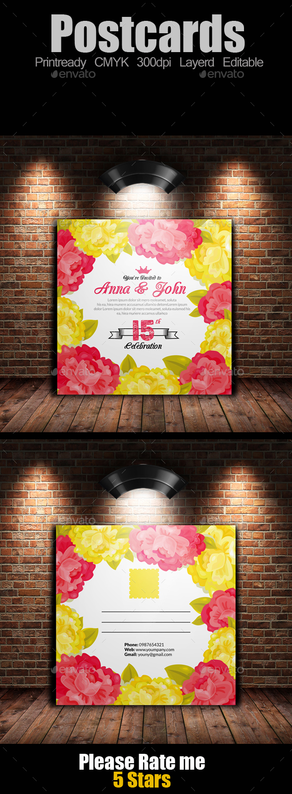 Square Postcard Template - Invitations Cards & Invites