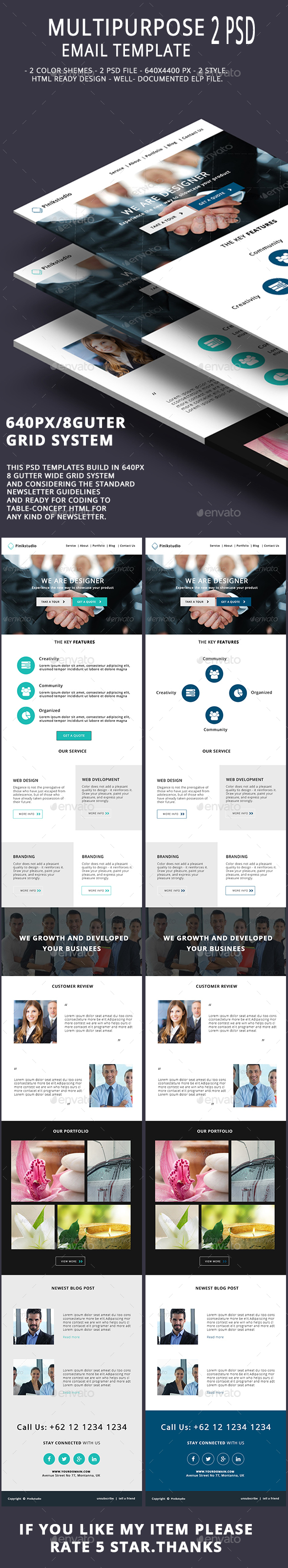 Multipurpose Email Template V9 - E-newsletters Web Elements