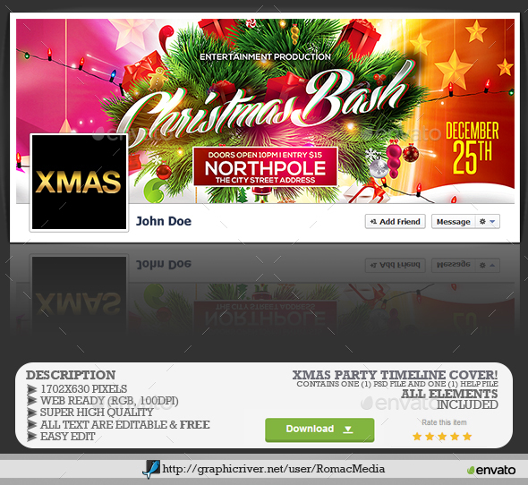 Christmas Bash Facebook Timeline Cover - Facebook Timeline Covers Social Media