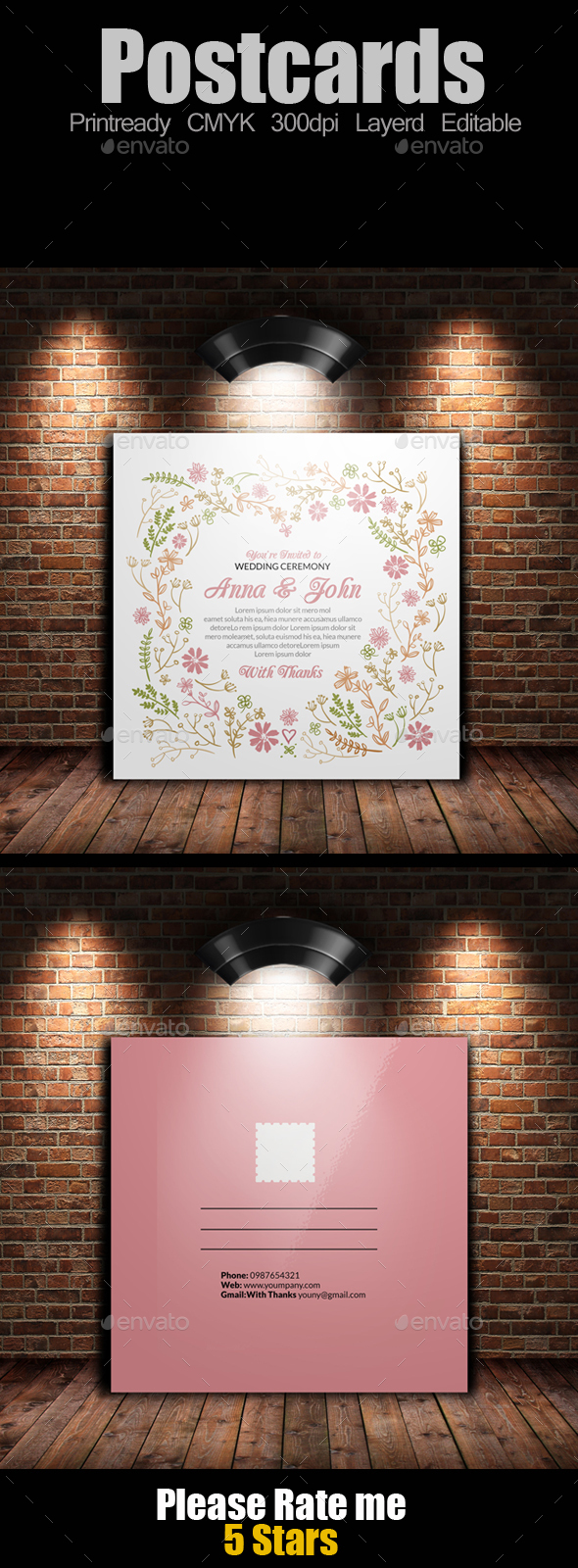Square Wedding Postcard - Weddings Cards & Invites