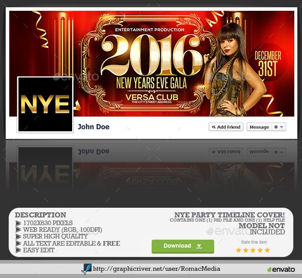 NYE Gala Party Facebook Timeline Cover - Facebook Timeline Covers Social Media