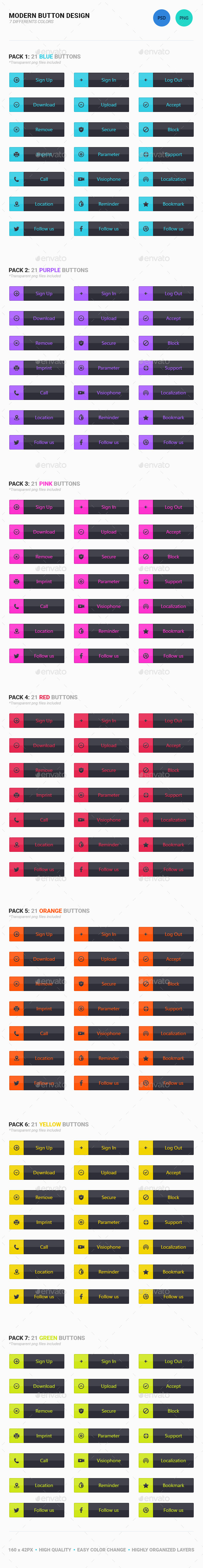Modern Button Design - Buttons Web Elements