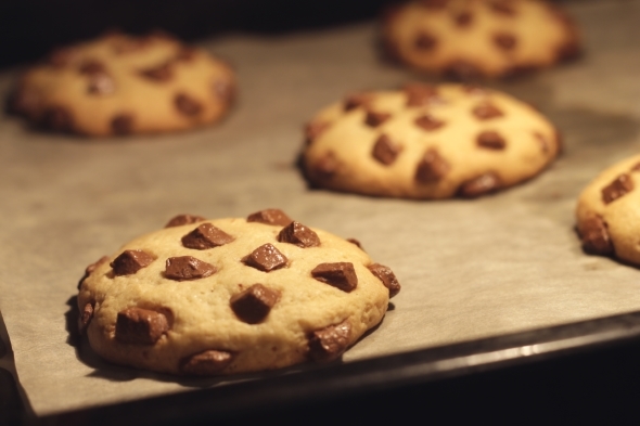 Chocolate Cookies Baking In The Oven