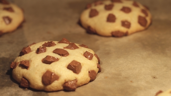 Chocolate Cookies Baking In The Oven