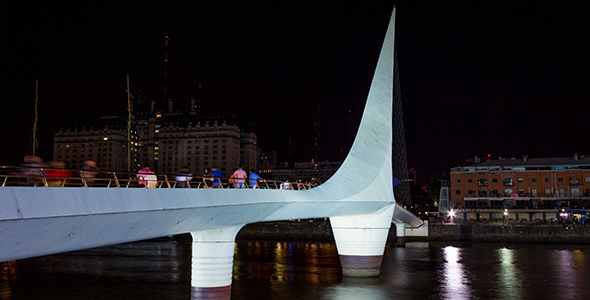 Bridge and Nightlife in Buenos Aires