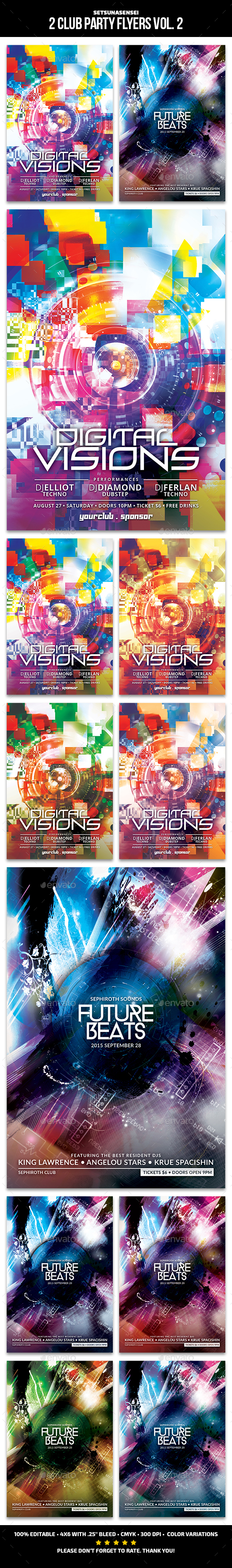 2 Club Party Flyers Vol. 2 - Clubs & Parties Events