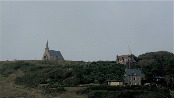 The Small Town in Etretat in North France alt