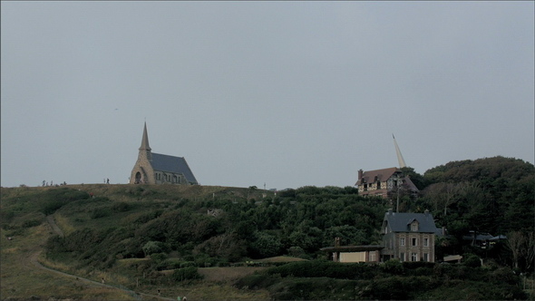 The Small Town in Etretat in North France