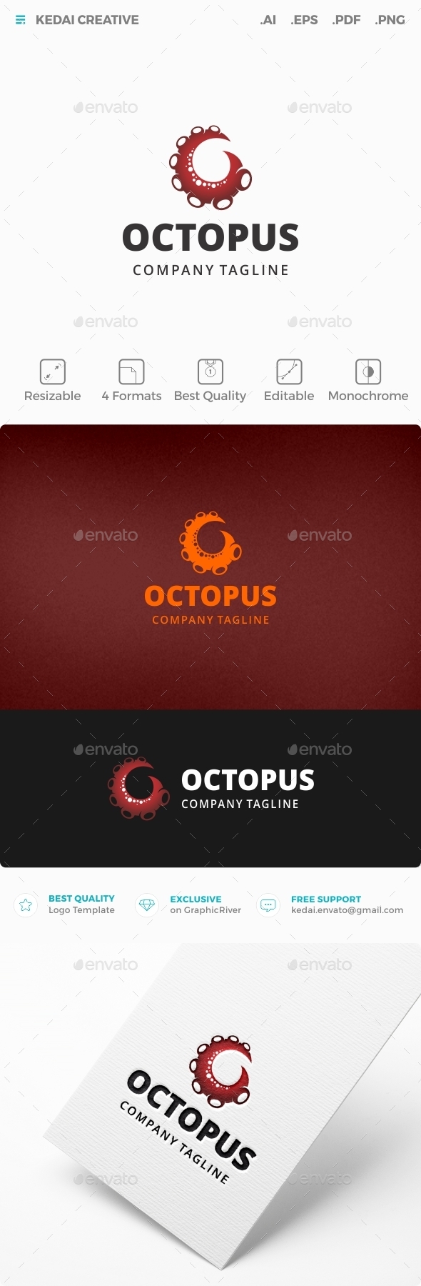 Octopus - Animals Logo Templates
