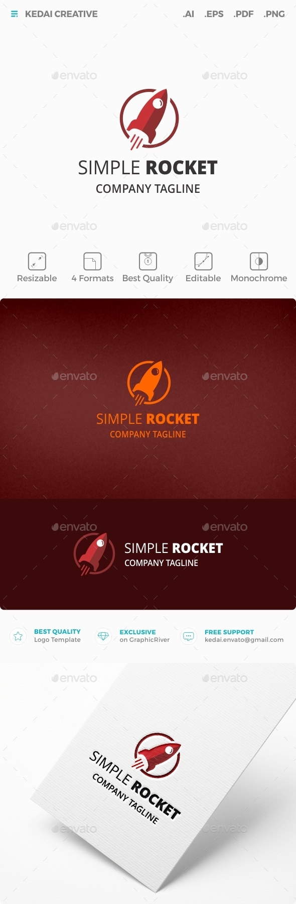 Simple Rocket - Objects Logo Templates