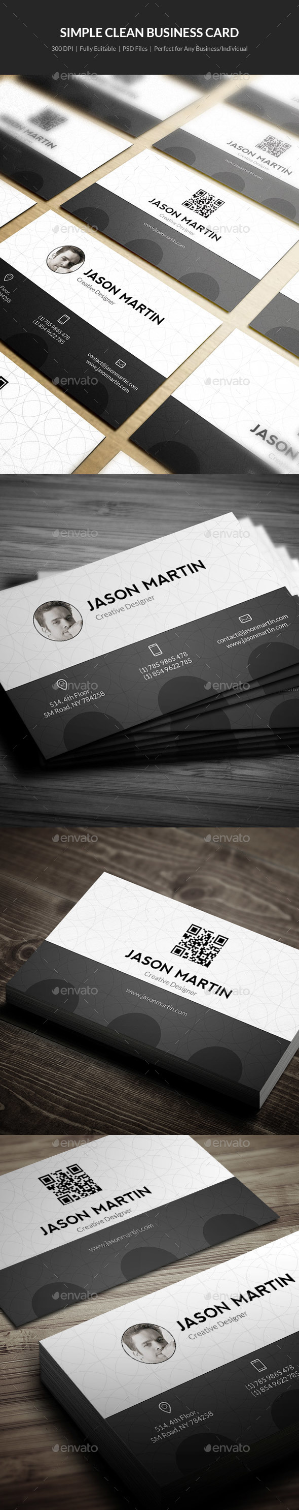 Simple Clean Business Card - 01 - Corporate Business Cards