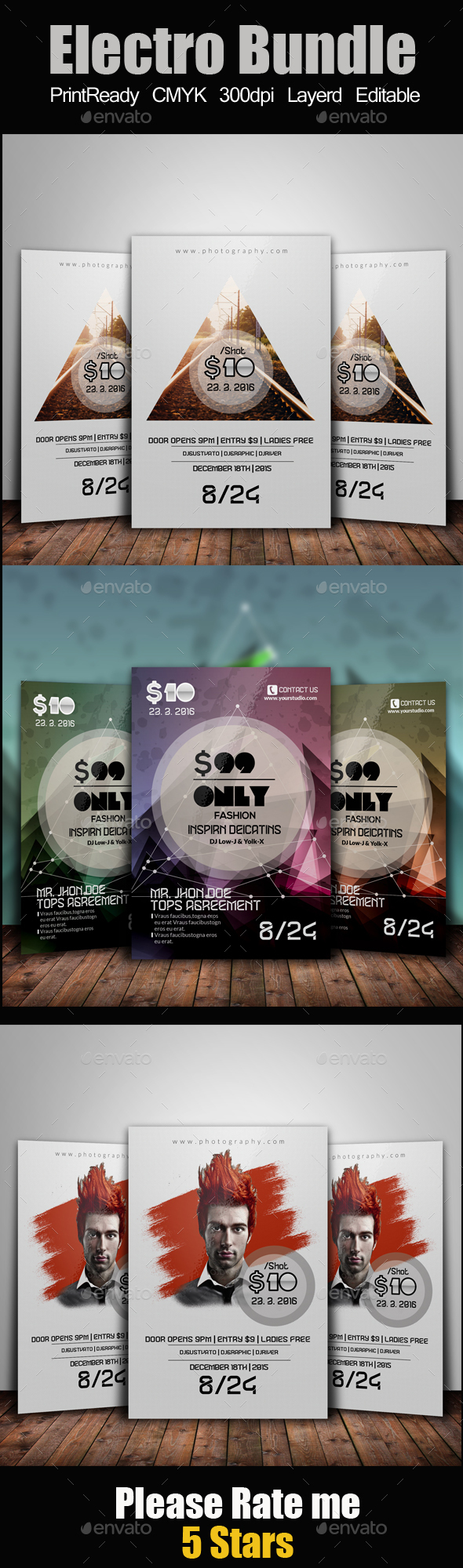 Electro Flyer Template Bundle - Clubs & Parties Events