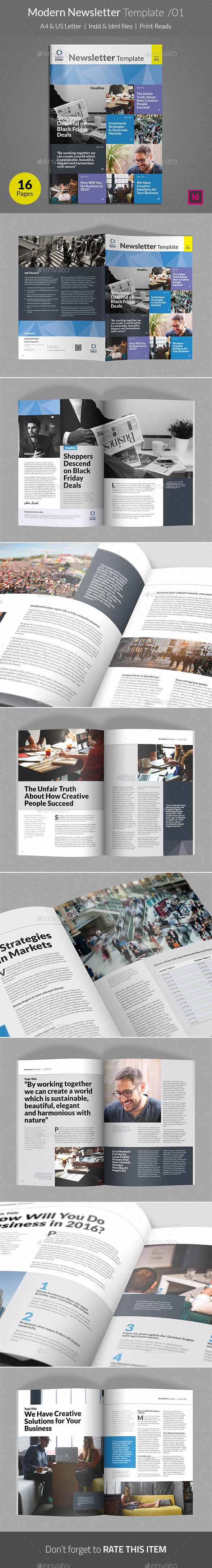 Modern Newsletter Template v01 - Newsletters Print Templates