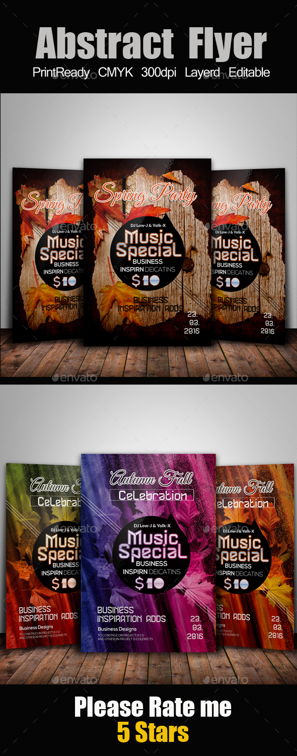 Autumn Fall Party Flyer Bundle - Clubs & Parties Events