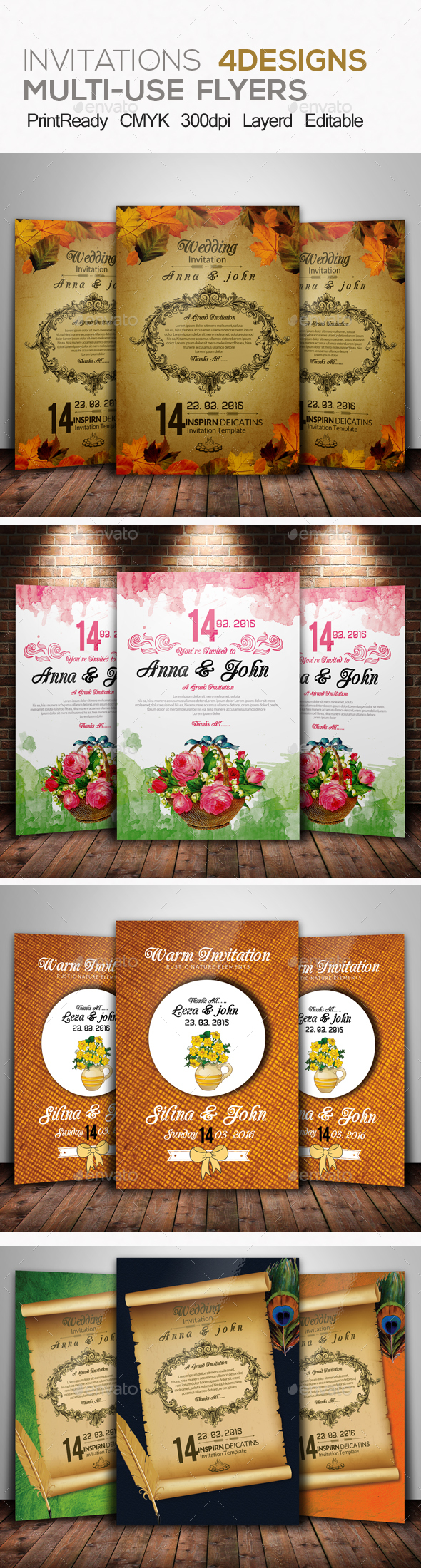 Wedding Invitation & RSVP Bundle - Weddings Cards & Invites