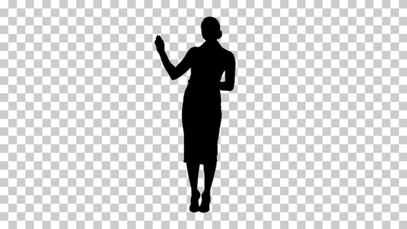 Silhouette Energetic woman, Alpha Channel alt