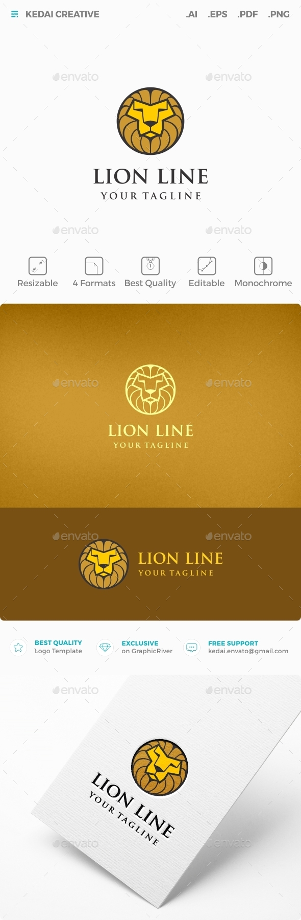 Lion Line - Animals Logo Templates