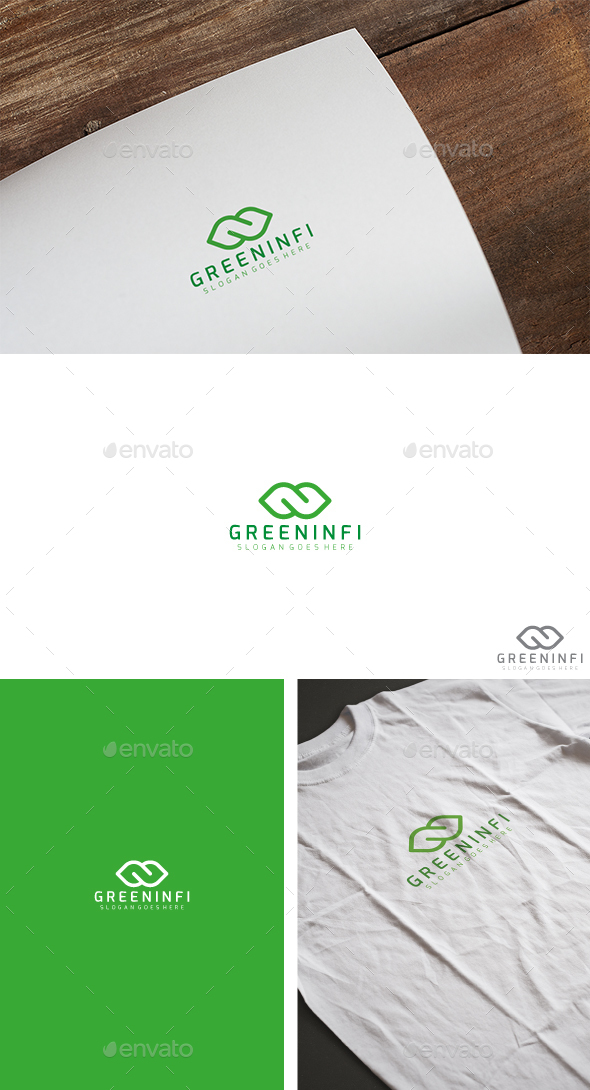 Green Leaf Infinity Logo - Abstract Logo Templates