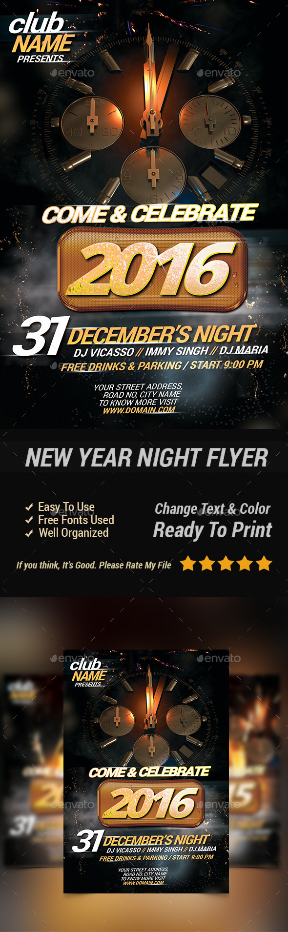 New Year Night - Events Flyers