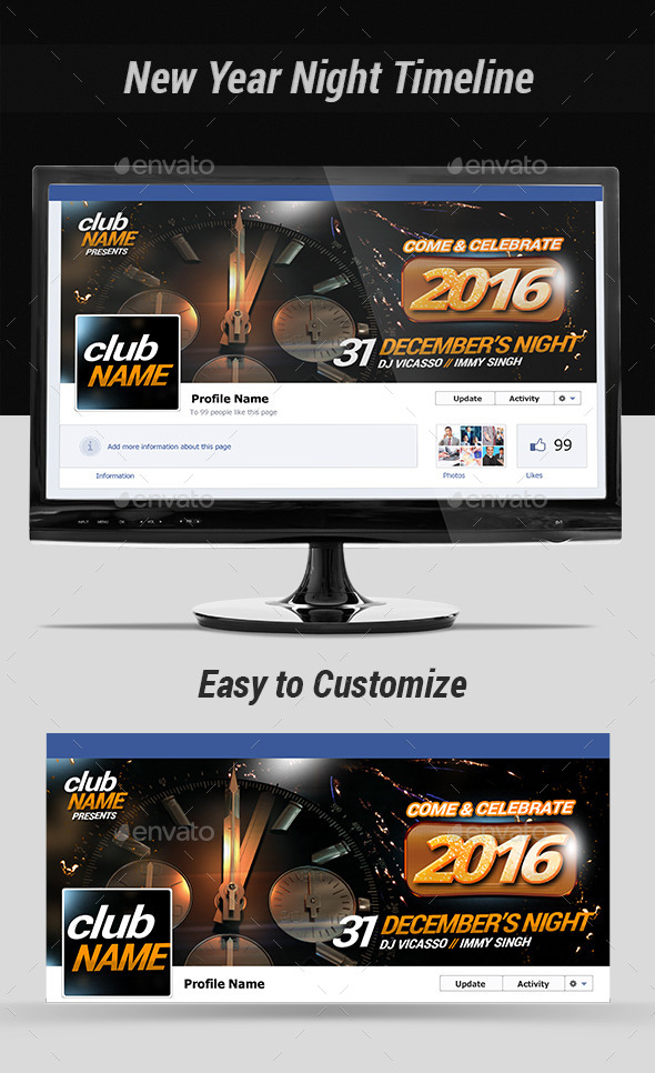 New Year Night Timeline - Facebook Timeline Covers Social Media