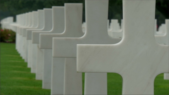 White Crosses in the Cemetery
