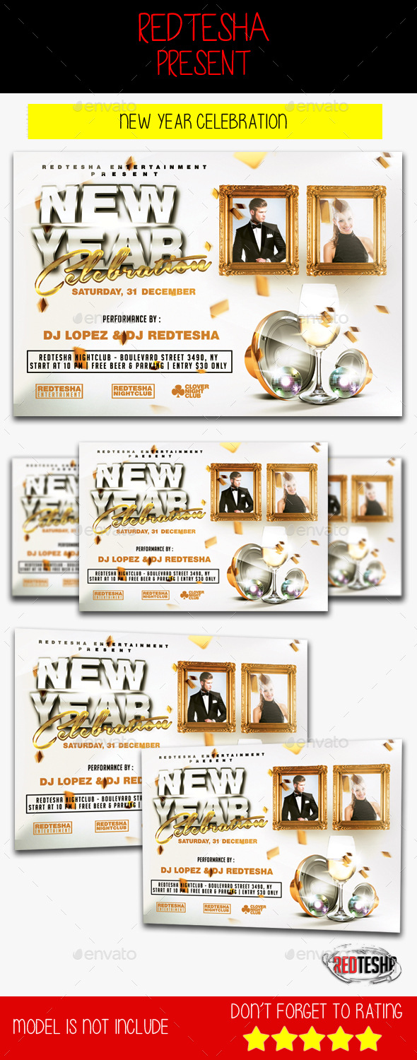 New Year Celebration - Holiday Greeting Cards