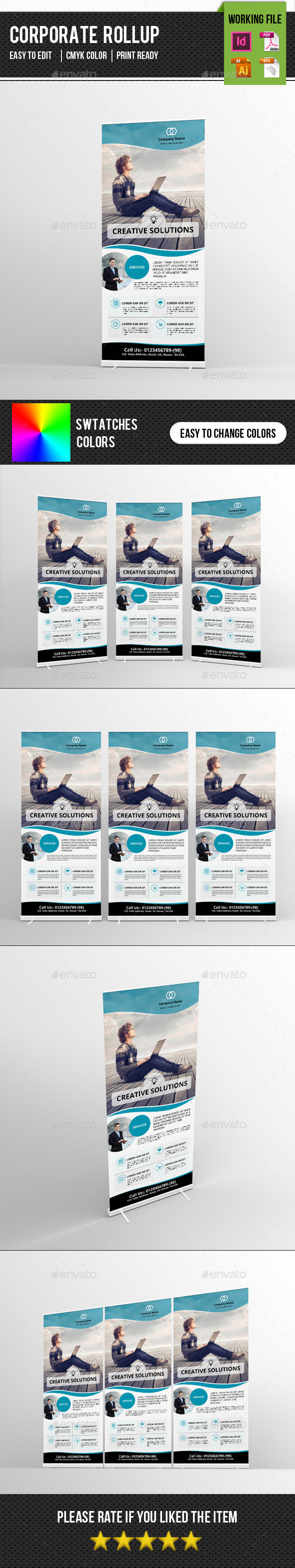 Corporate Roll-up Template-V10 - Signage Print Templates