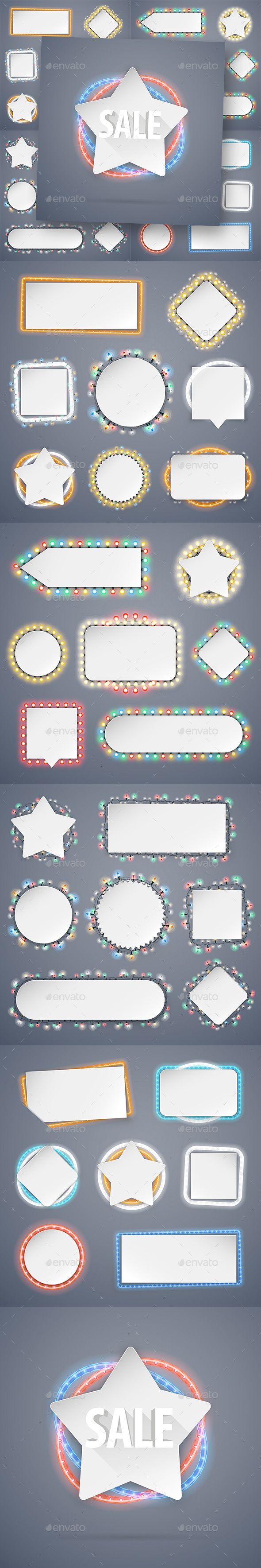 Christmas Banners With Lights Decorations - Christmas Seasons/Holidays