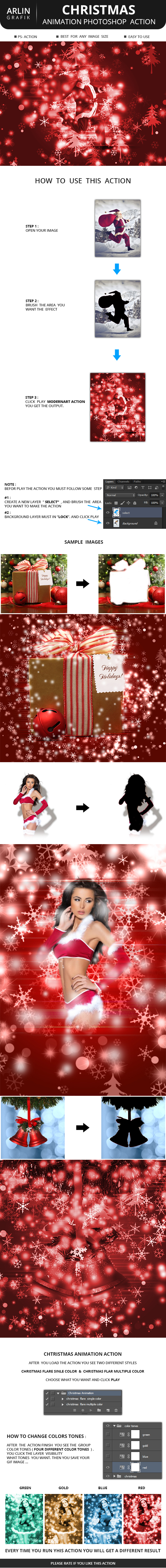 Christmas Animation Photoshop Action - Photo Effects Actions