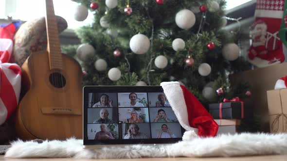 Virtual Christmas Tree Meeting Team Teleworking