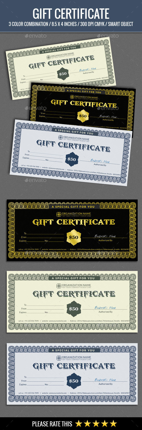 Gift Certificate Template - Certificates Stationery