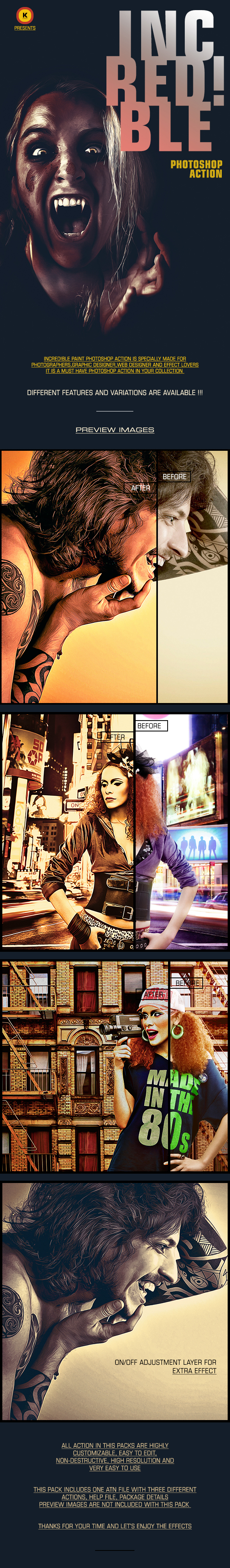 Incredible Paint Action - Photo Effects Actions