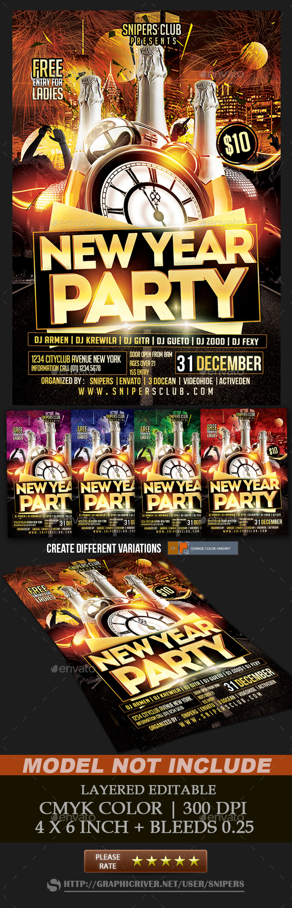 New Year Party Flyer - Events Flyers