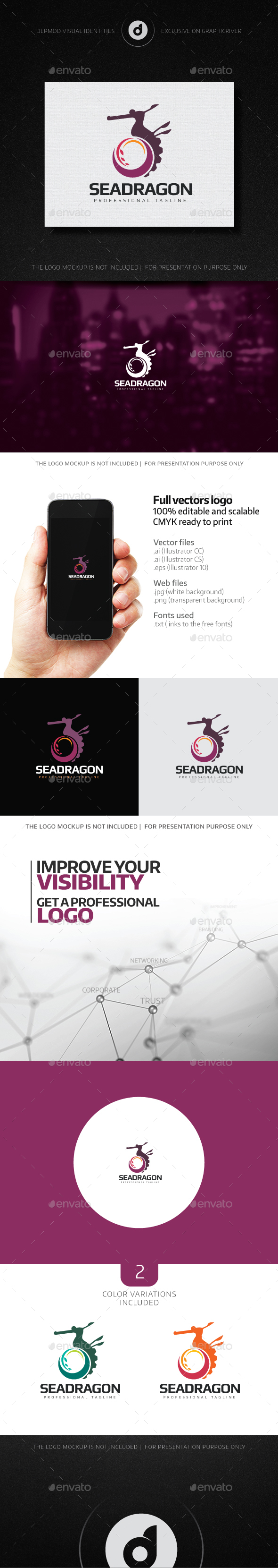 SeaDragon Logo - Animals Logo Templates
